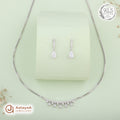 Silver Crystal Dewdrop Necklace Set