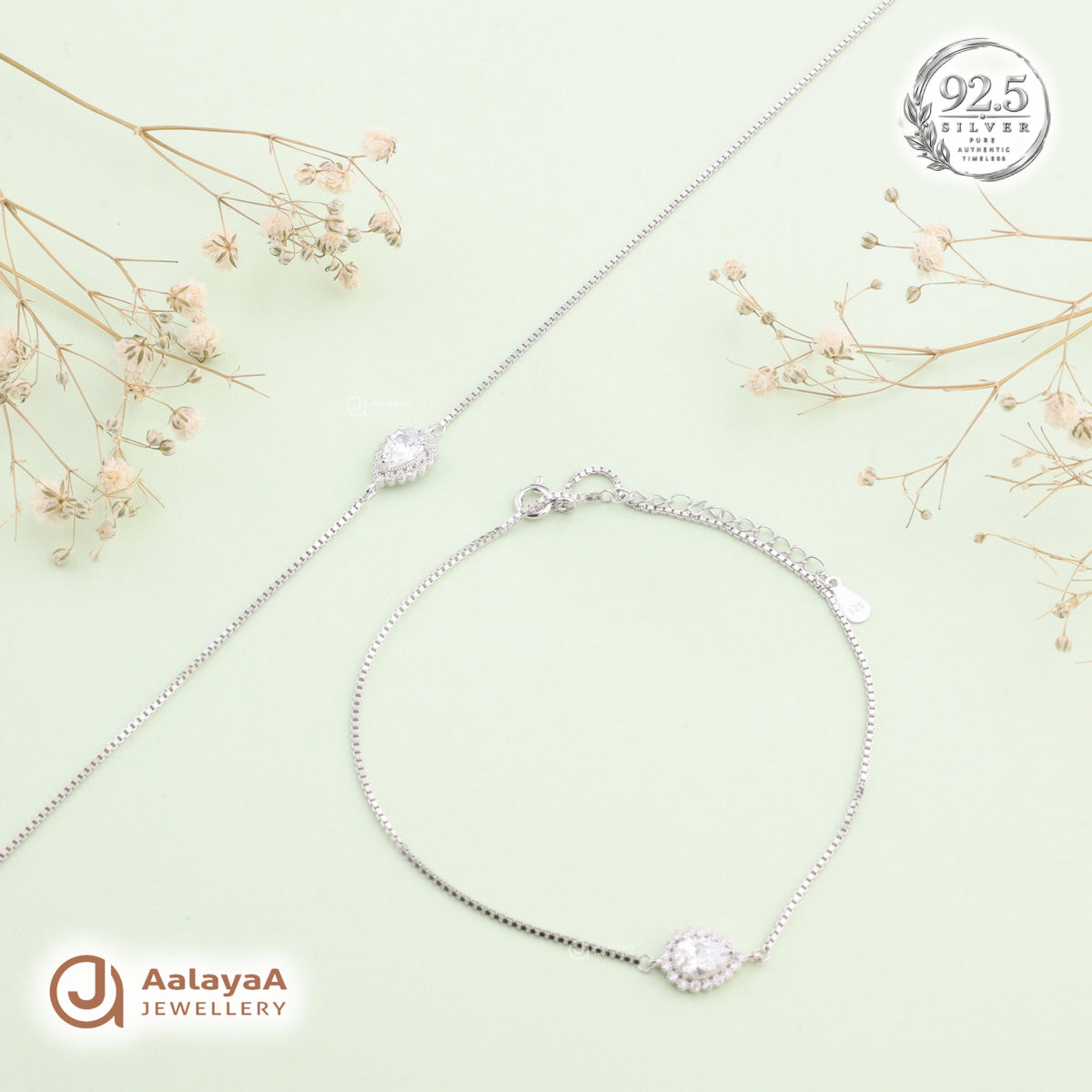 Silver Royal Teardrop Anklet