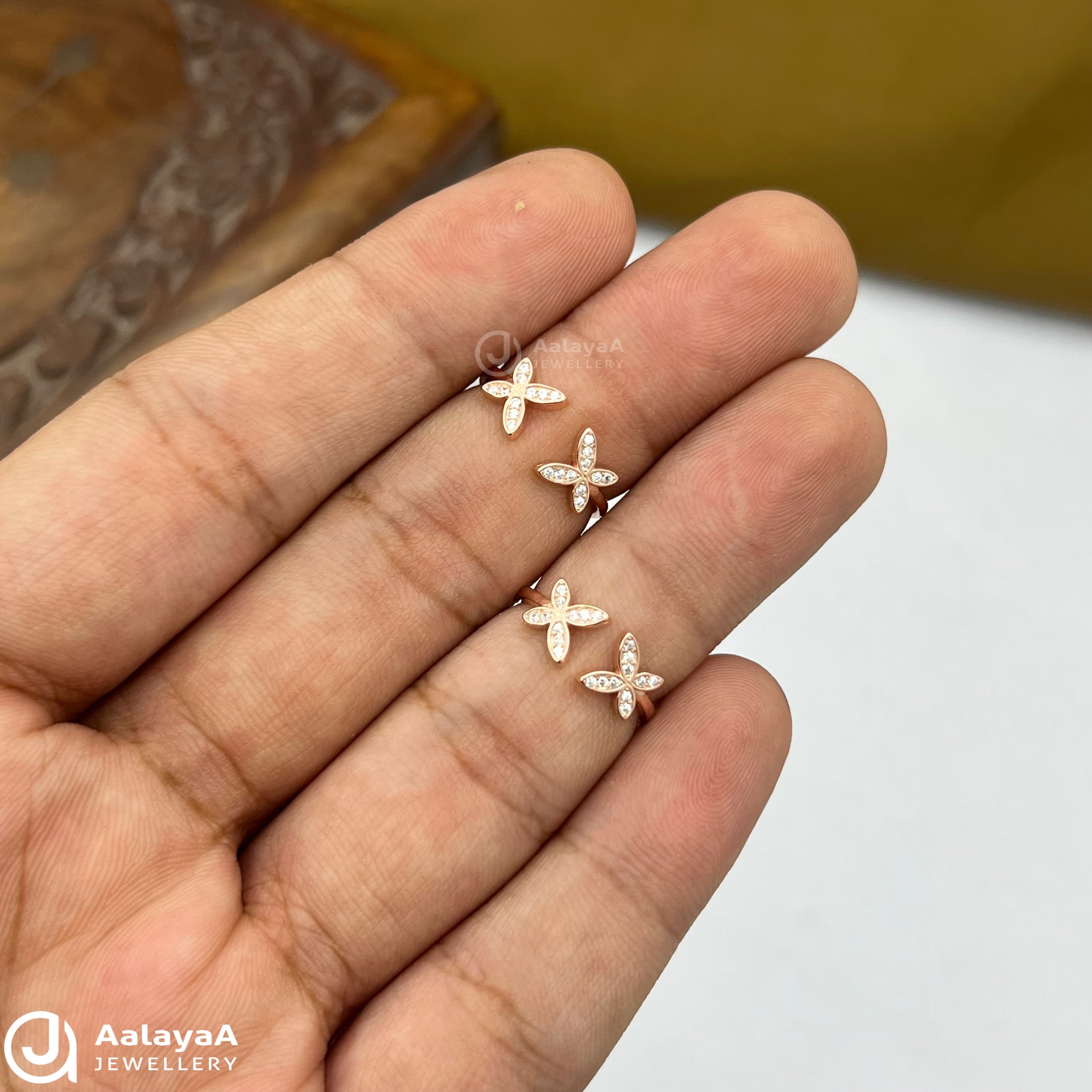 Silver Rosegold Butterfly Toe Ring