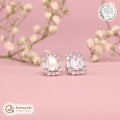 Silver Emerald Halo Earring