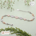Silver Rosegold Triple Heart Bracelet