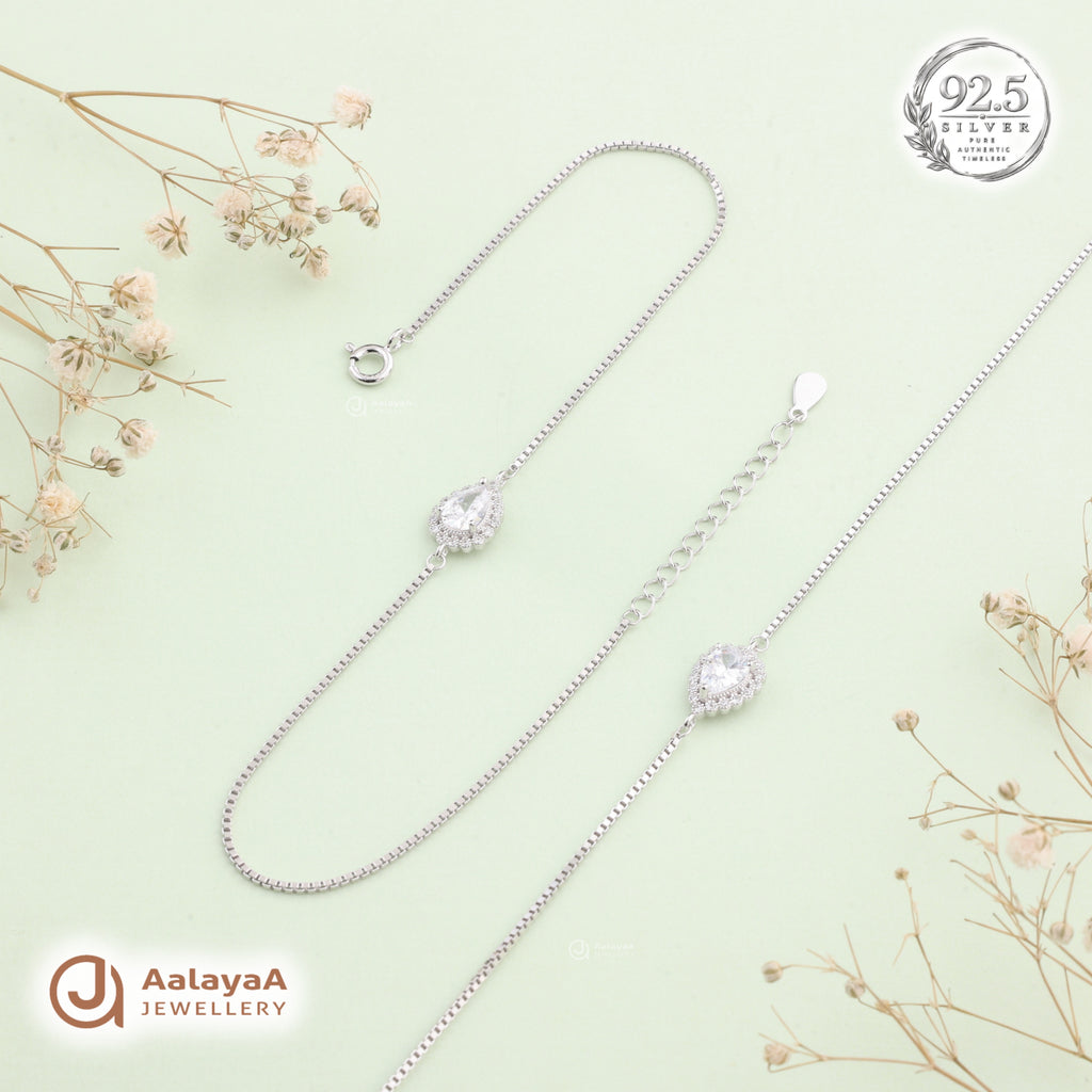 Silver Royal Teardrop Anklet