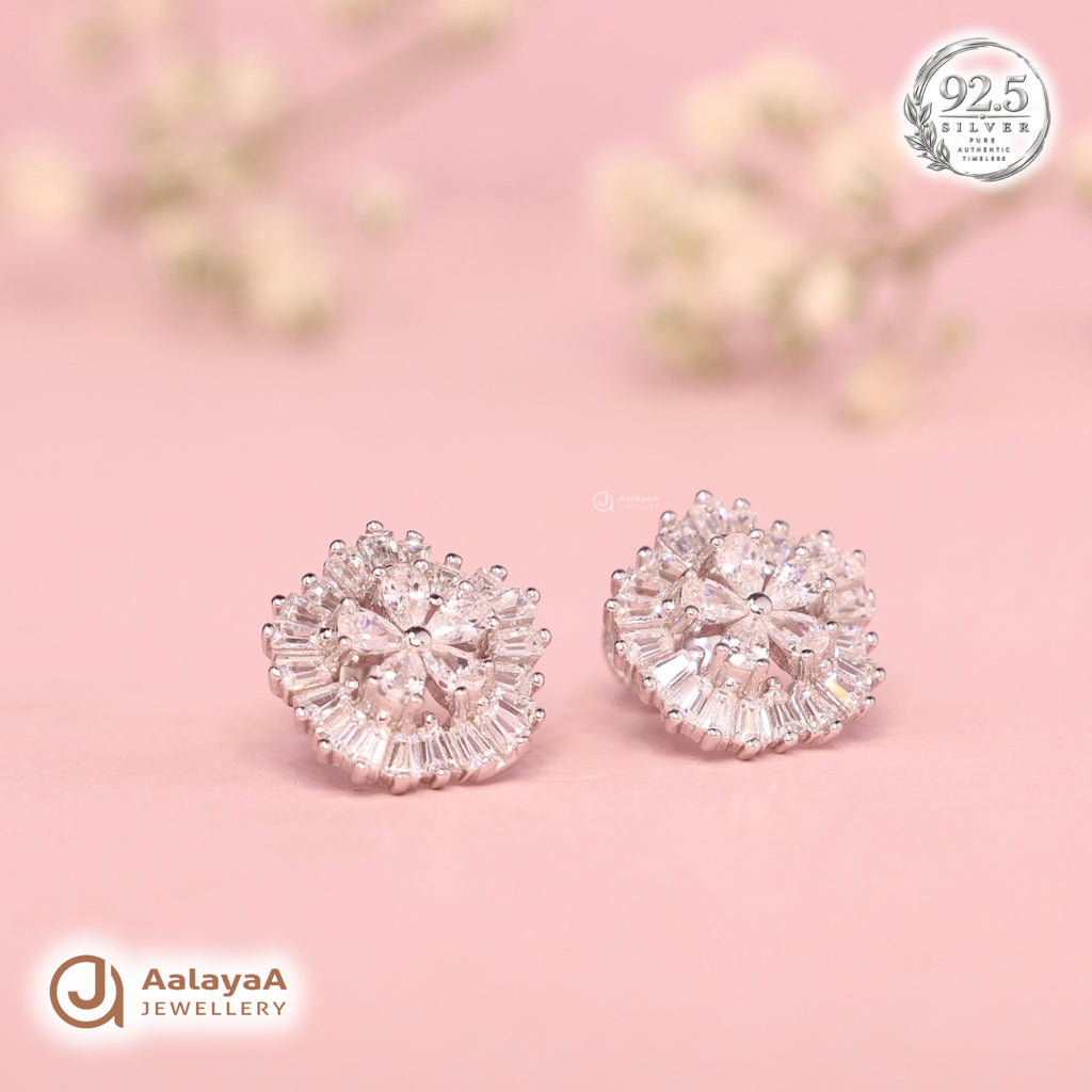 Silver Radiant Bloom Earring