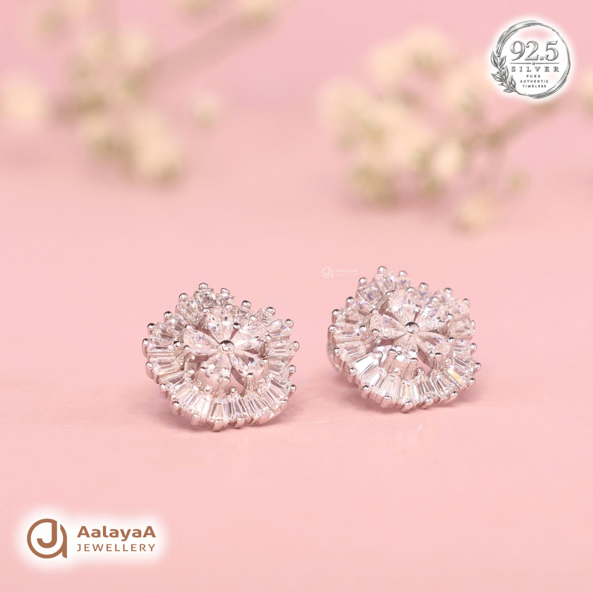 Silver Radiant Bloom Earring