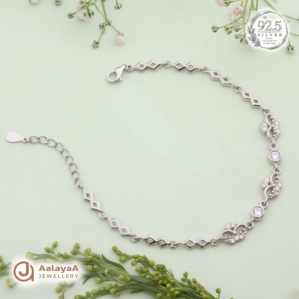 Silver Diamond Infinity Charm Bracelet