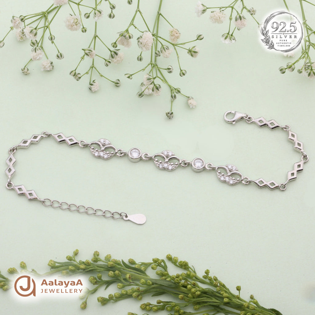 Silver Diamond Infinity Charm Bracelet