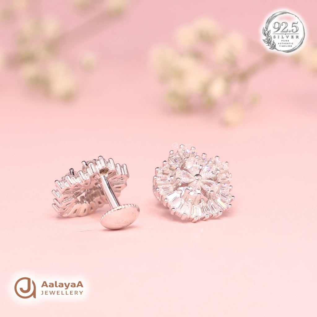 Silver Radiant Bloom Earring