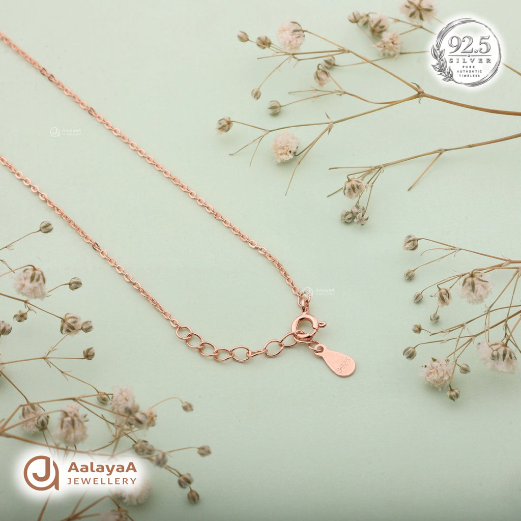 Silver Rosegold Bloom Chain Pendant