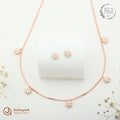 Silver RoseGold Serena Floral Necklace Set