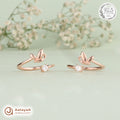 Silver Rosegold Crystal Leaf Toe Ring