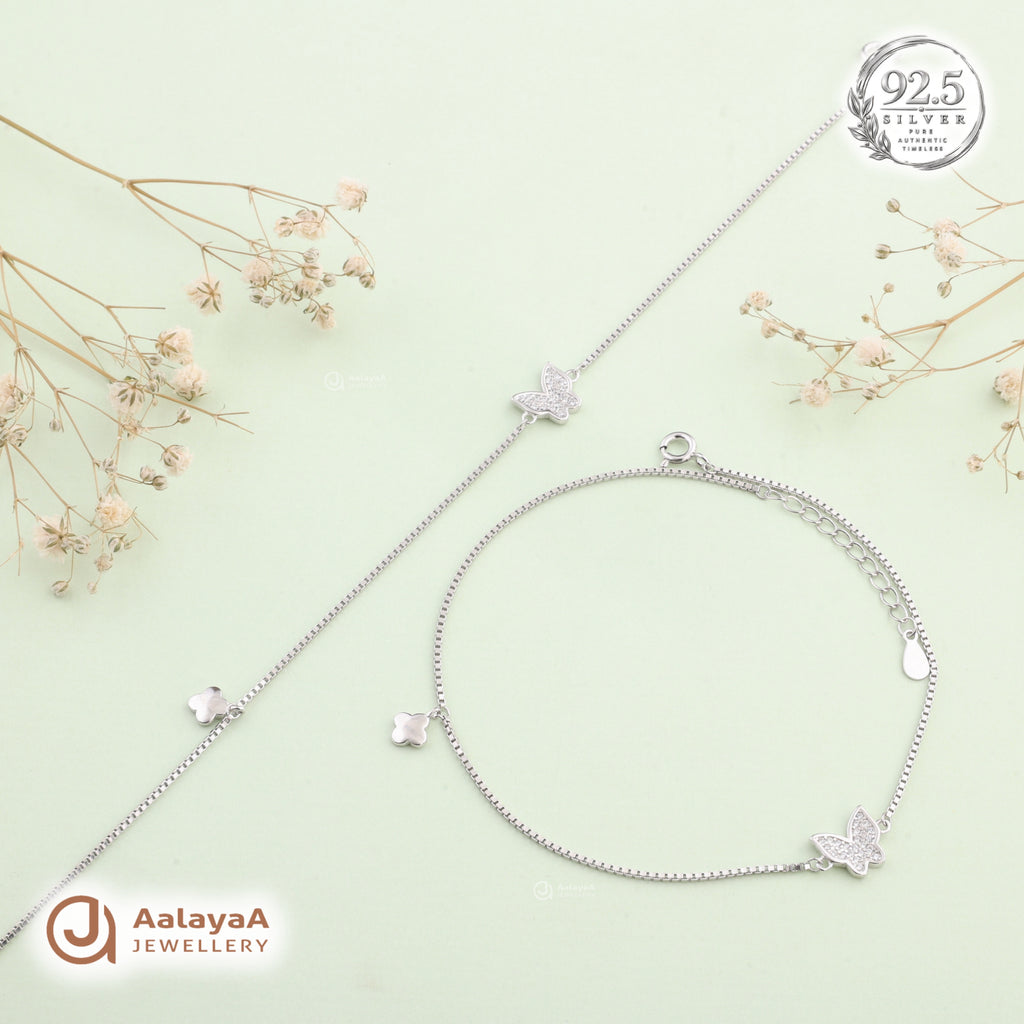 Silver Butterfly Bliss Anklet