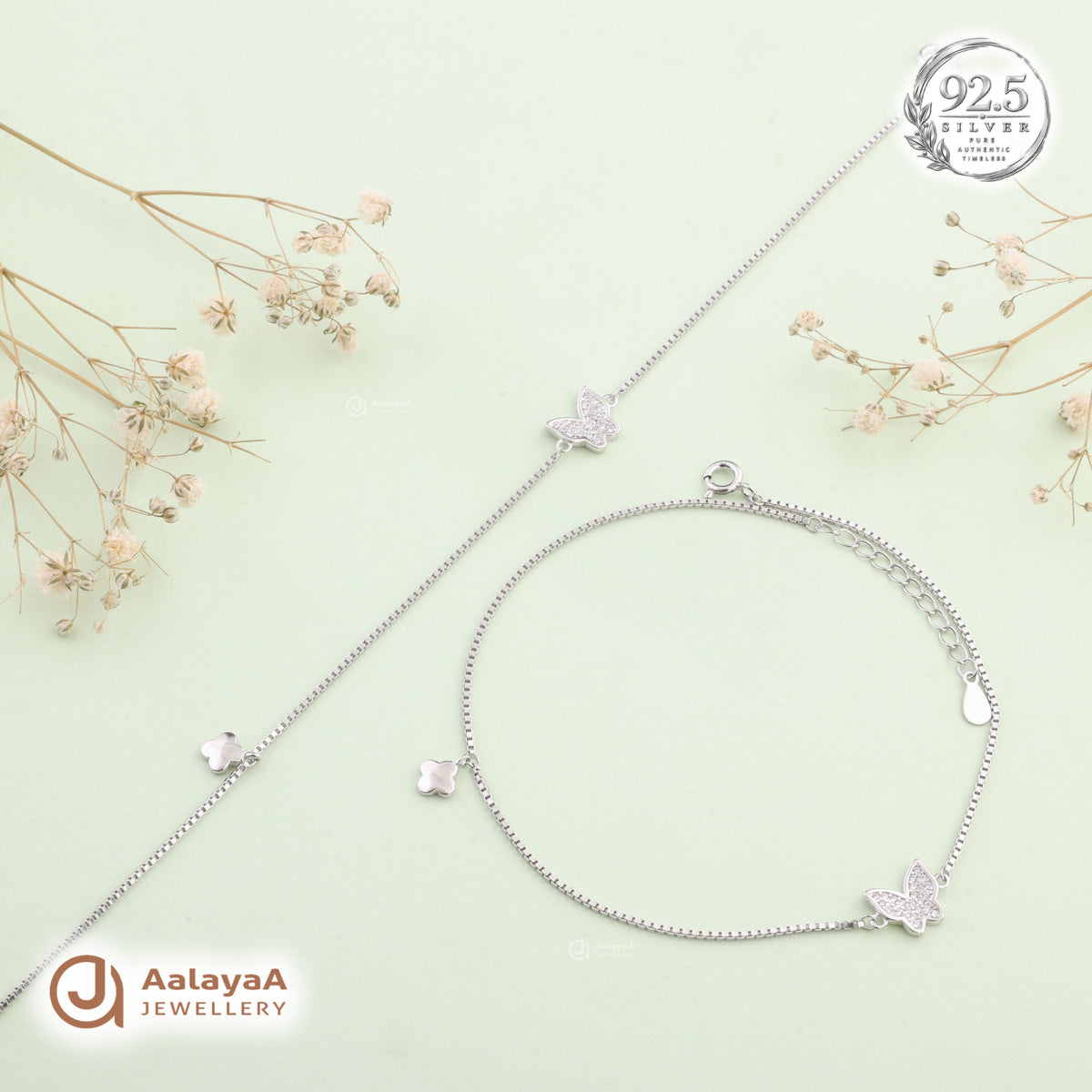Silver Butterfly Bliss Anklet