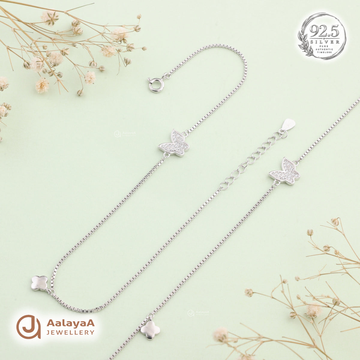 Silver Butterfly Bliss Anklet