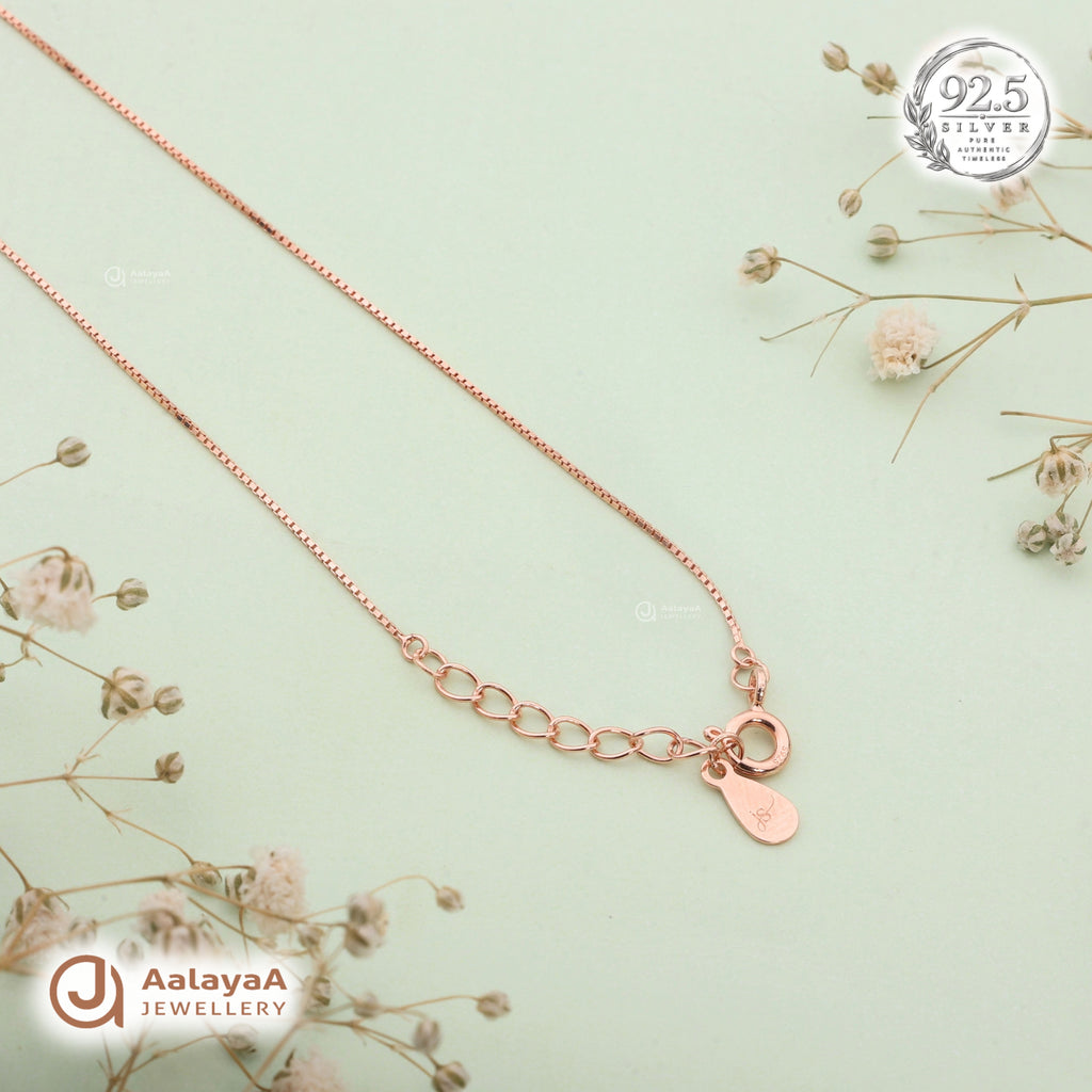 Silver Rosegold Teardrop Chain Pendant