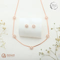 Silver RoseGold Elysia Halo Necklace Set