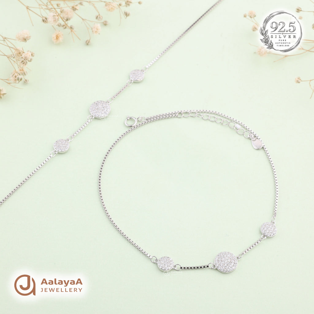 Silver Crystal Moonlight Anklet