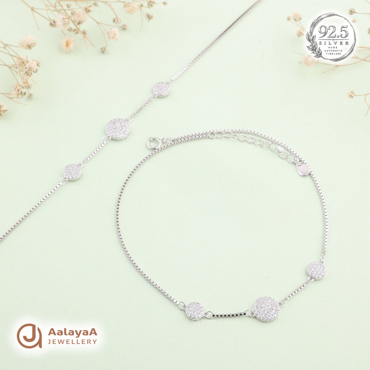 Silver Crystal Moonlight Anklet