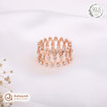 Silver Rosegold Crystal Circle Ring Cum Kada