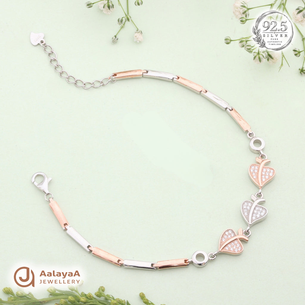 Silver Triple Heart Bracelet