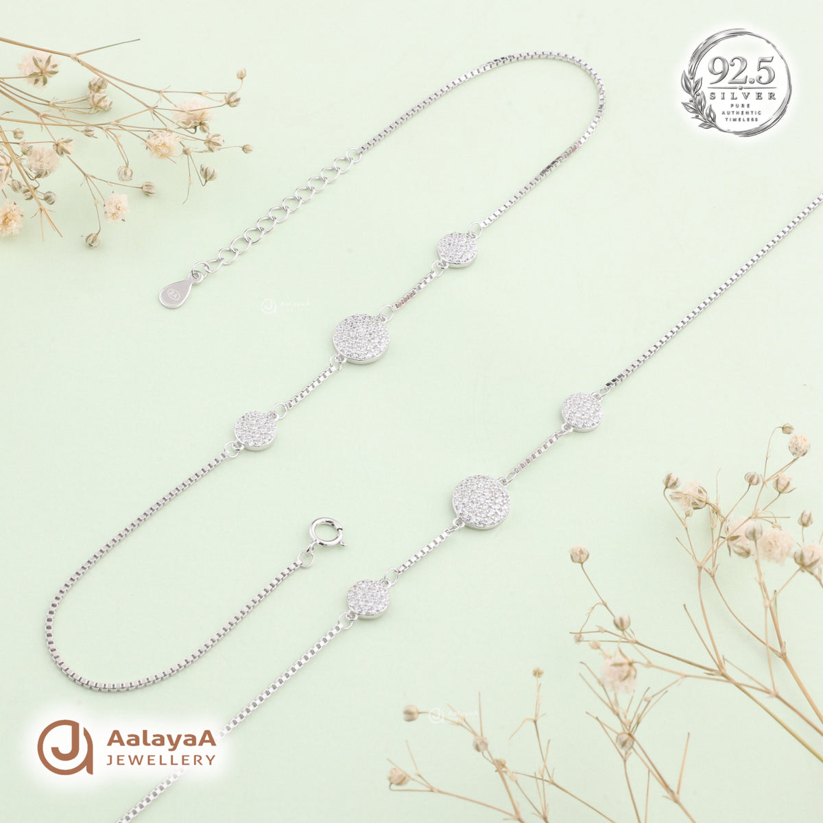 Silver Crystal Moonlight Anklet