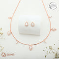 Silver RoseGold Evana Teardrop Necklace Set