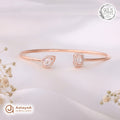 Silver Rosegold Pear Emerald Duo Kada