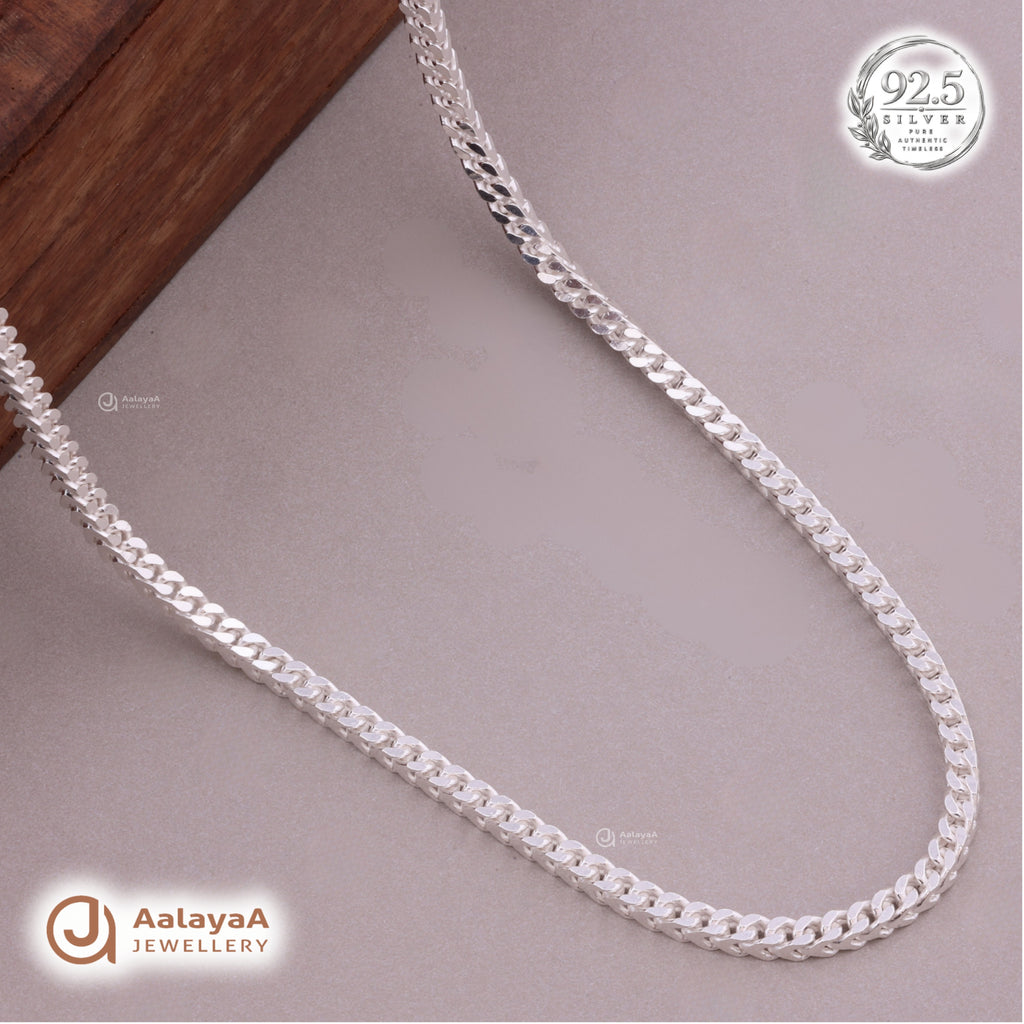 Elite Curb Silver Men's Chain