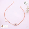 Silver Rosegold Evil Eye Heart Bracelet