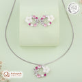 Silver Blush Blossom Necklace Set