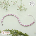 Silver Pink Blossom Tennis Bracelet