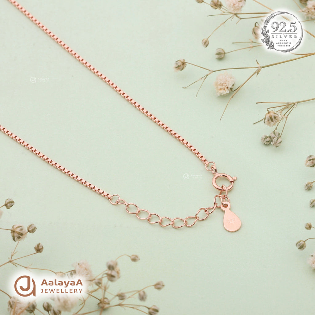 Silver Rosegold Double Heart Chain Pendant