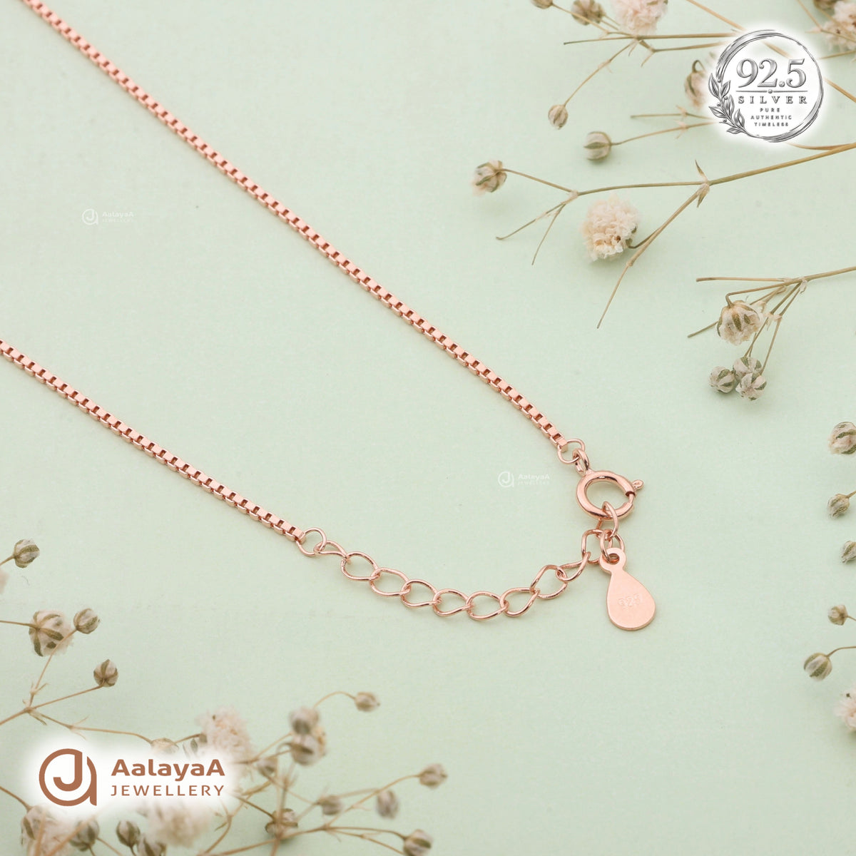 Silver Rosegold Double Heart Chain Pendant