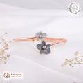 Silver Rosegold Midnight Bloom Kada