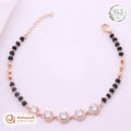 Silver Rosegold Black Bead Halo Bracelet