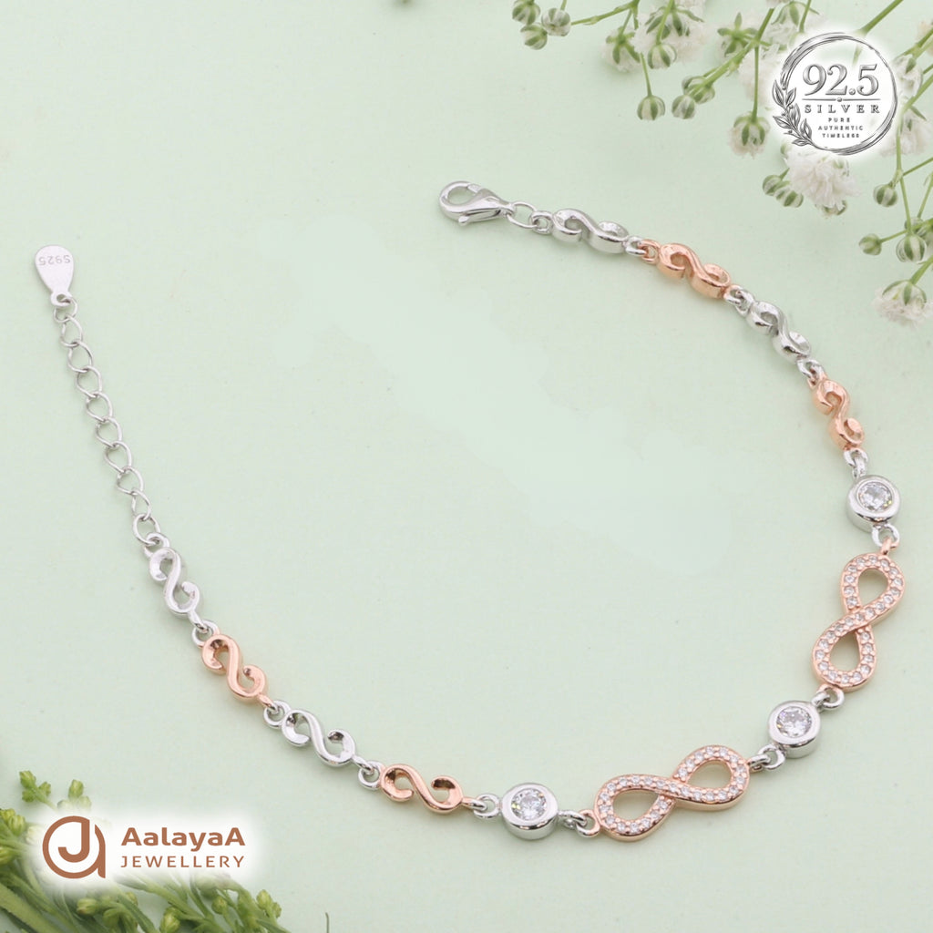 Silver Rosegold Eternal Infinity Bracelet