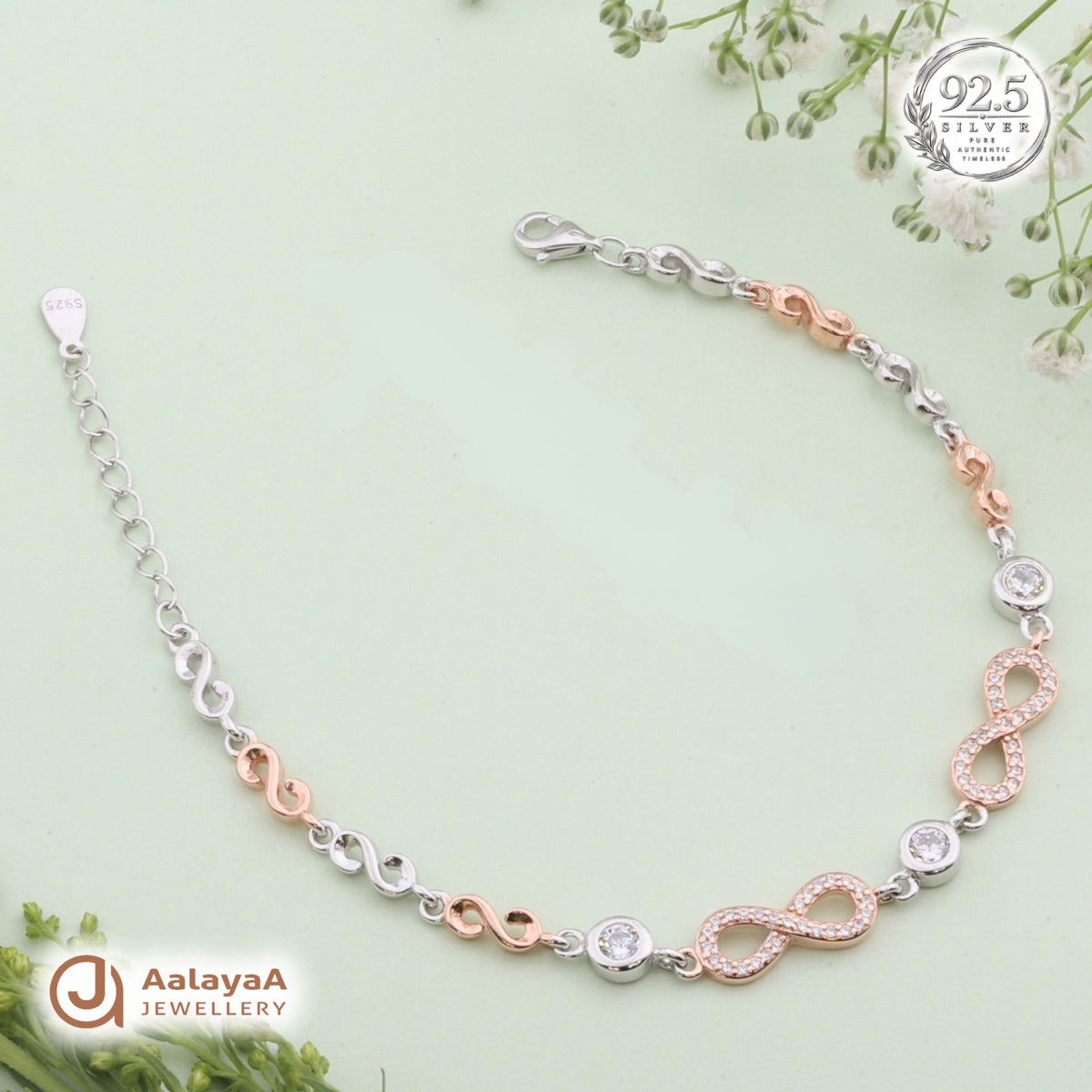 Silver Rosegold Eternal Infinity Bracelet