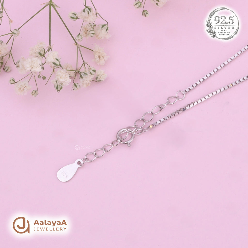 Silver Love Ring Heart Chain Pendant