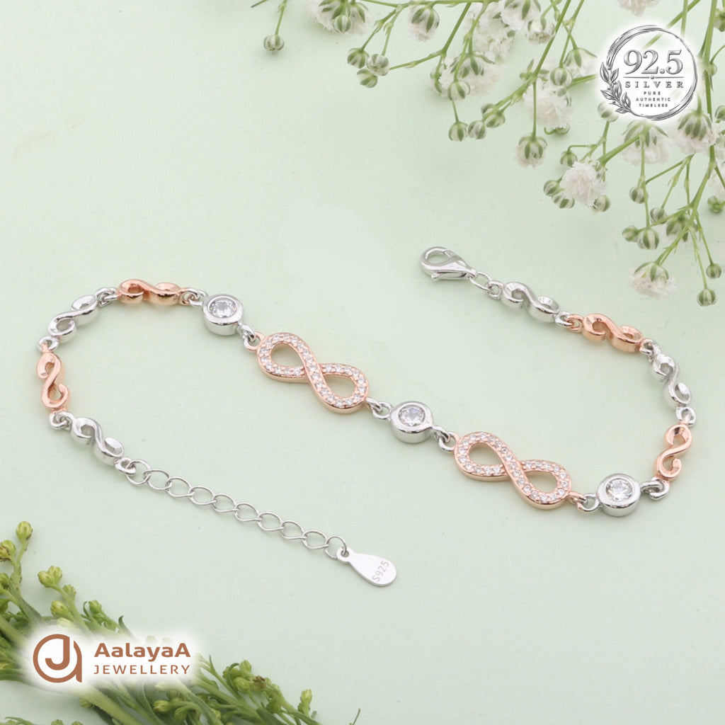 Silver Rosegold Eternal Infinity Bracelet