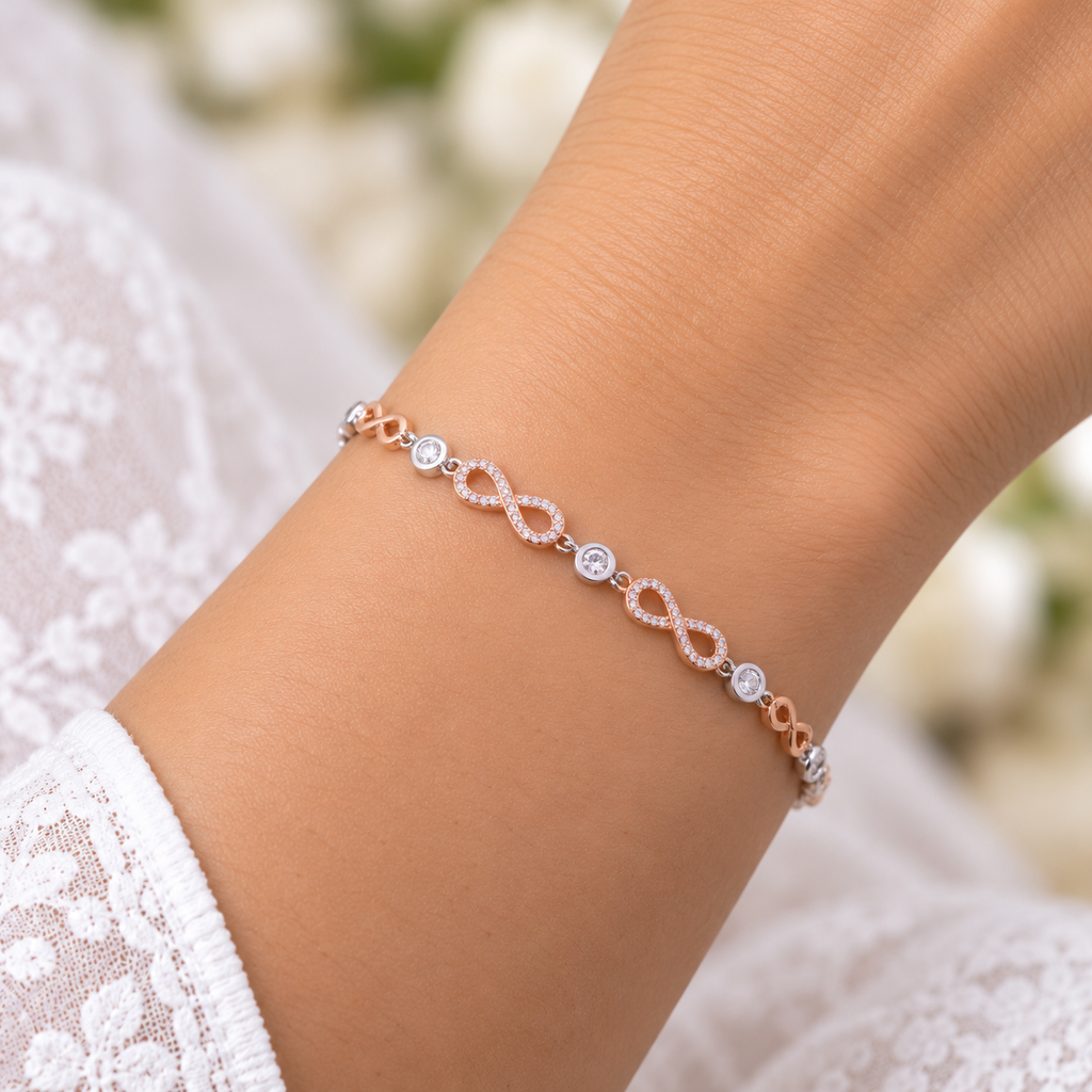 Silver Rosegold Eternal Infinity Bracelet