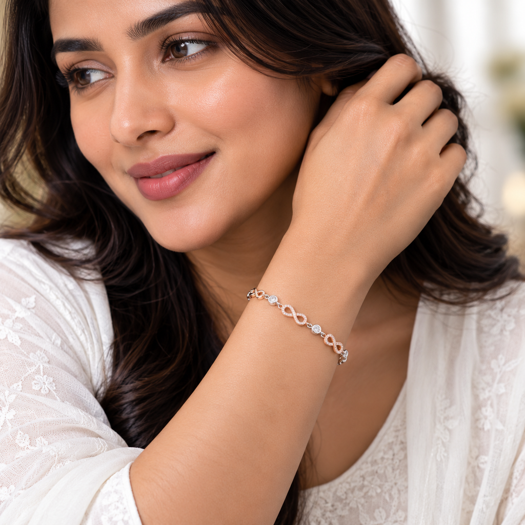 Silver Rosegold Eternal Infinity Bracelet