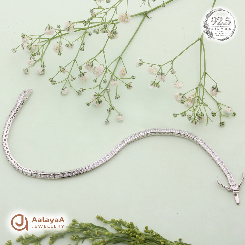 Silver Classic Crystal Tennis Bracelet