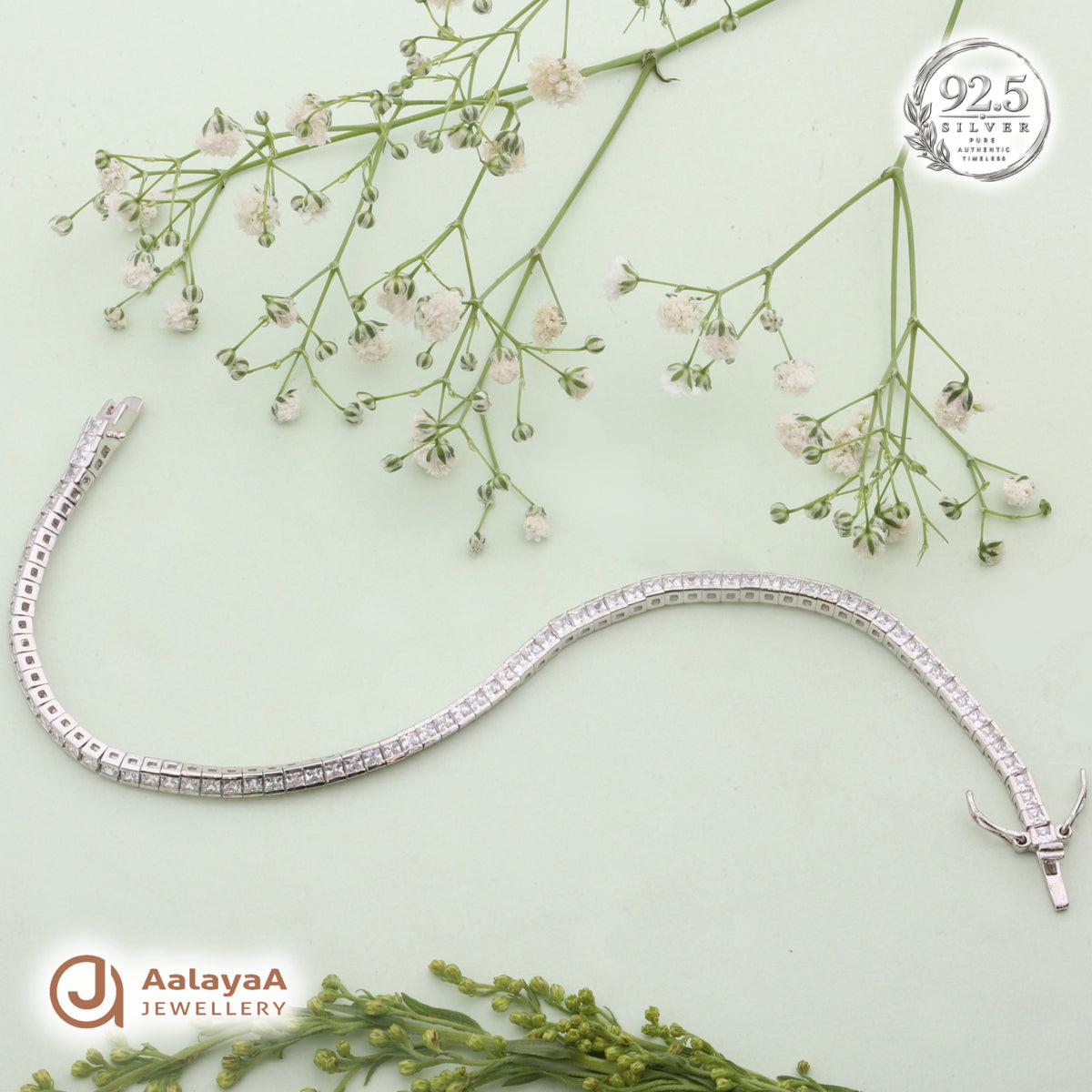 Silver Classic Crystal Tennis Bracelet