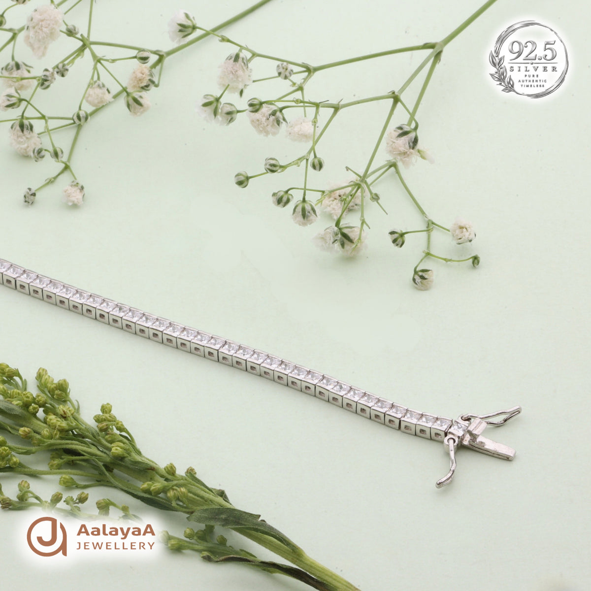 Silver Classic Crystal Tennis Bracelet