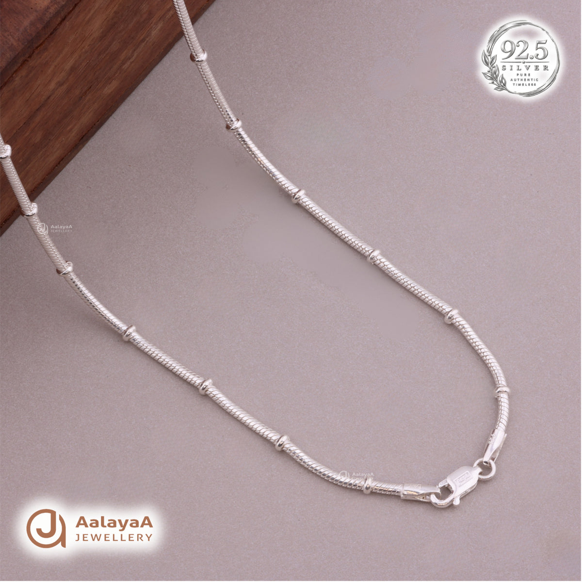 Serpent Orbit Silver Men's Chain