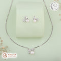 Silver Pearl Petal Necklace Set