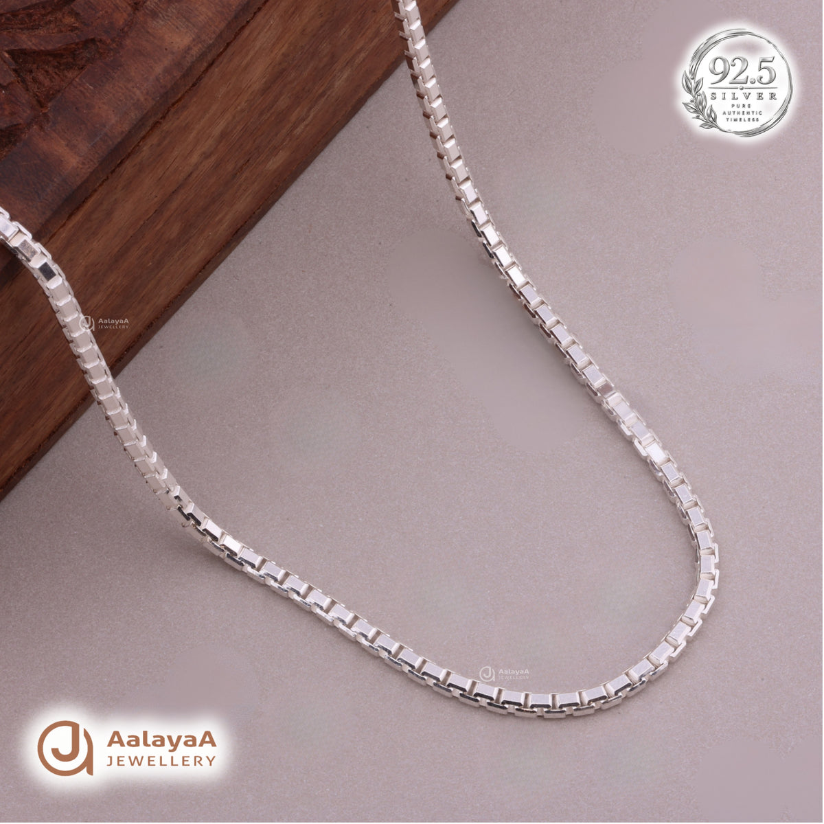 Monarch Box Silver Men's Chain