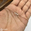 Silver Rosegold Diamond Infinity Heart Bracelet