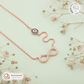 Silver Rosegold Evil Eye Infinity Chain Pendant