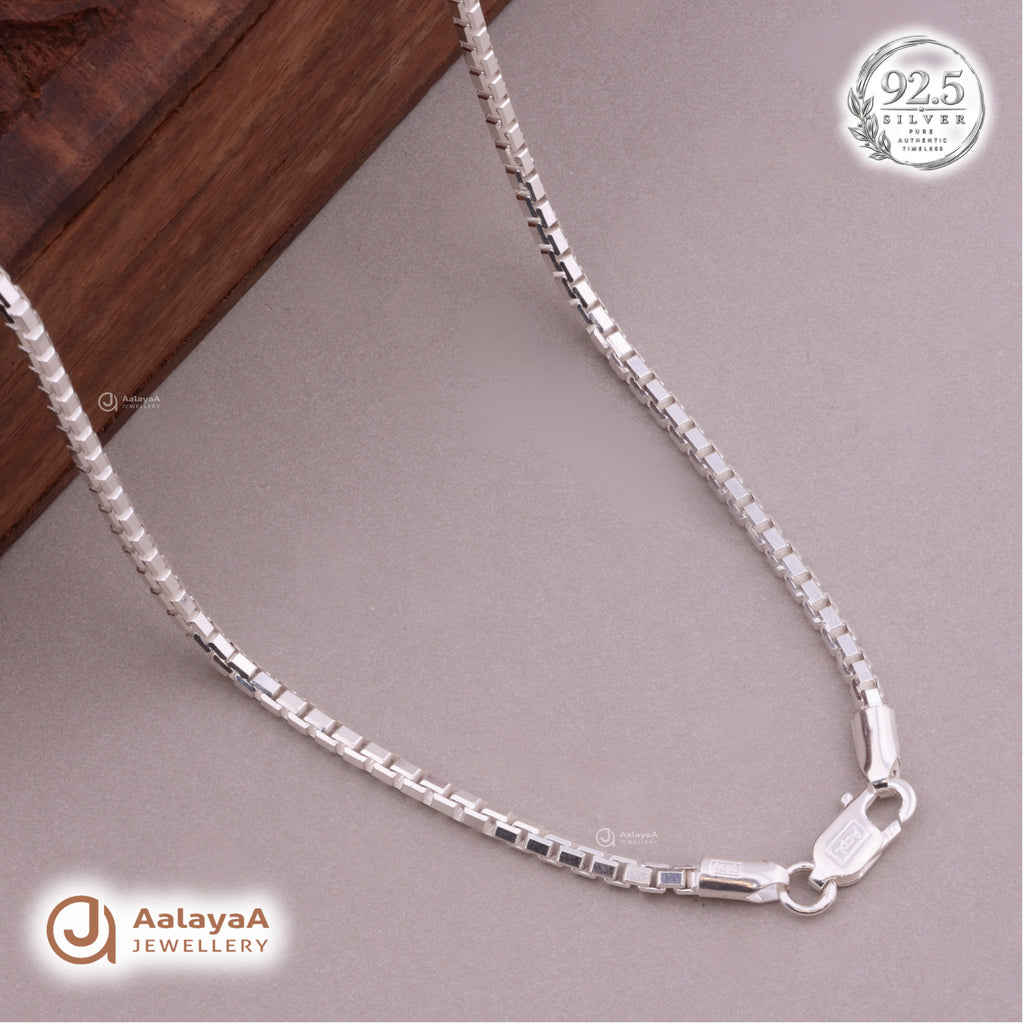 Monarch Box Silver Men's Chain