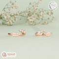 Silver Rosegold Crystal Leaf Trio Toe Ring
